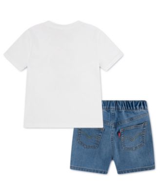 Boys' Toddler 2T-4T Bear Skater T-Shirt and Denim Shorts, 2-Piece Set