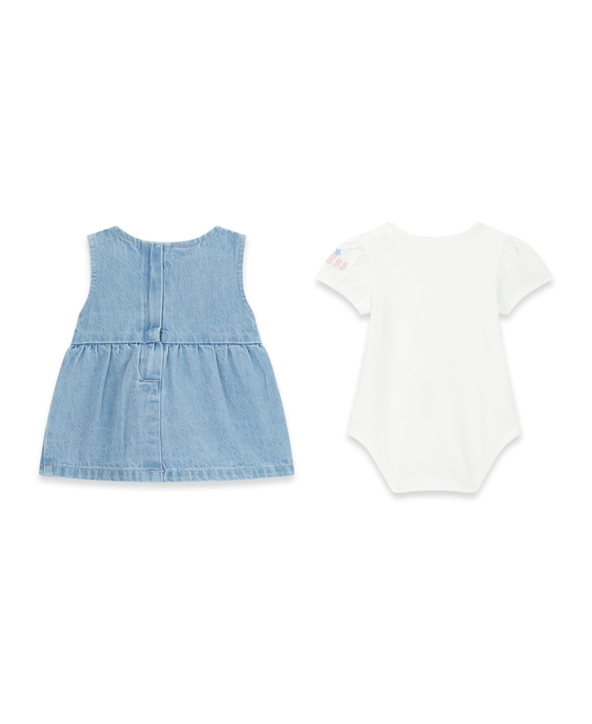 Guess Baby Girls Short-Sleeve Bodysuit and Denim Romper, 2-Piece Set