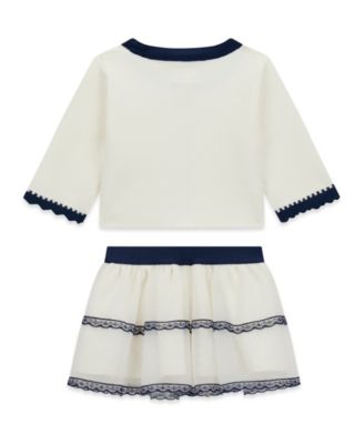 Baby Girls' Long-Sleeve Cardigan and Mesh Skirt, 2-Piece Set