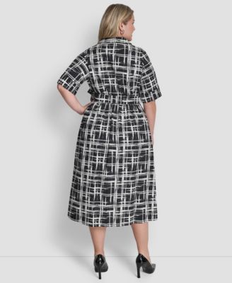 Plus Size Collared Button Down Dress