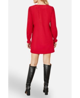Women's Long Sleeve V-Neck Mini Dress
