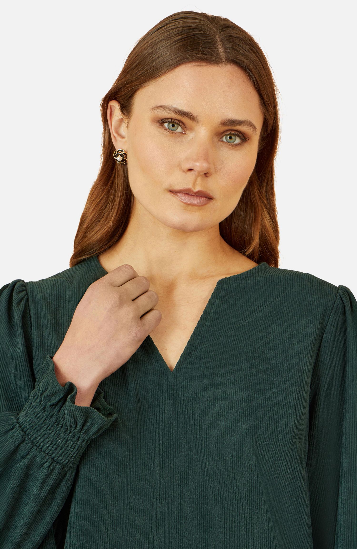 Women's Long Sleeve V-Neck Mini Dress