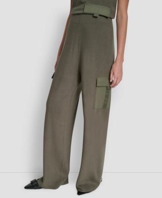 Women's Knit Straight-Leg Cargo Pants