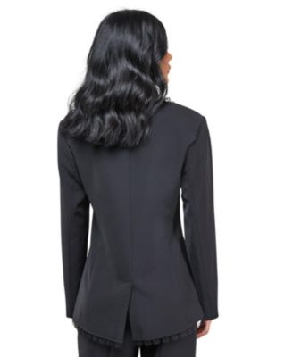 Women's Oversized Lace Frill Trim Blazer