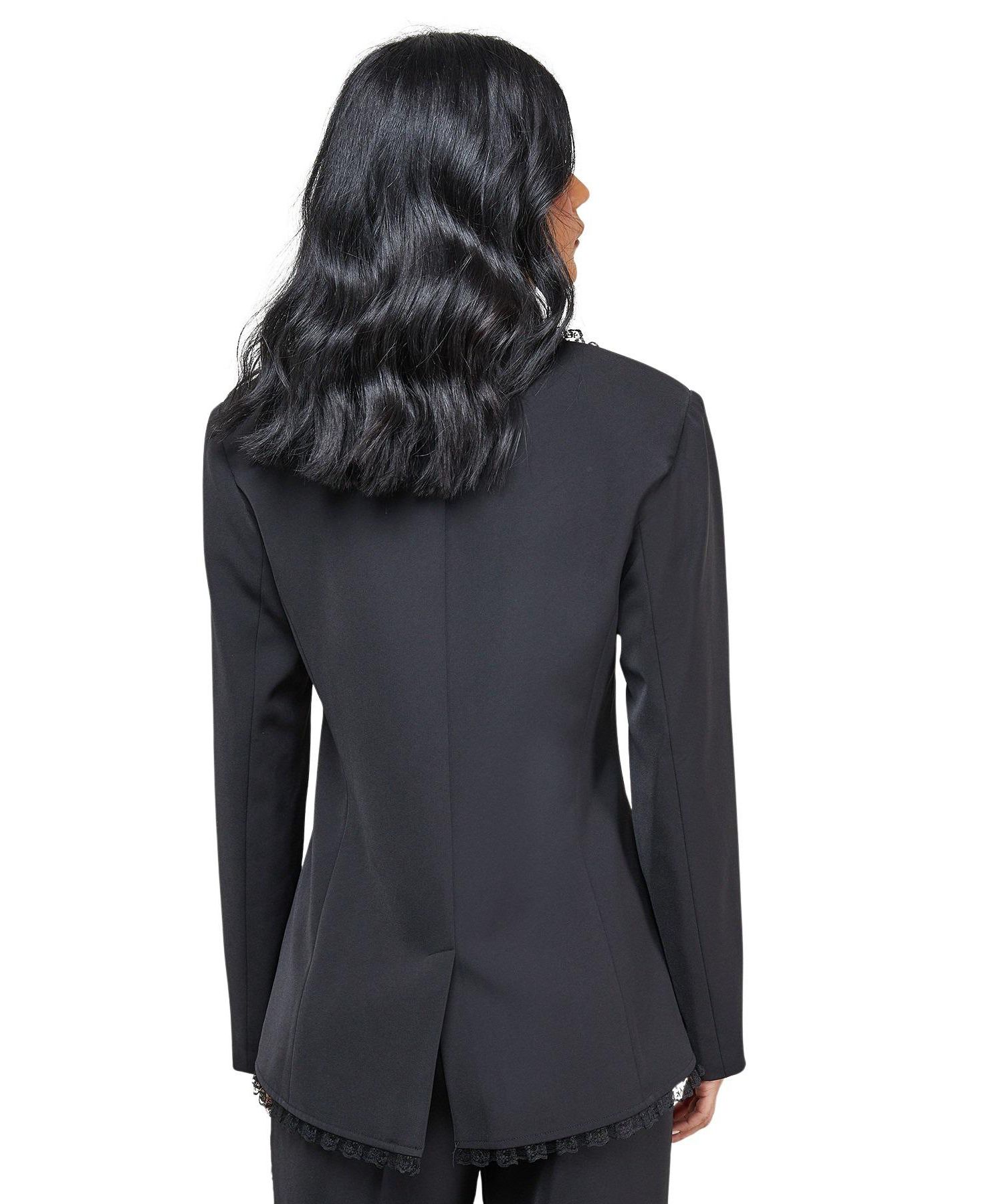 Women's Oversized Lace Frill Trim Blazer
