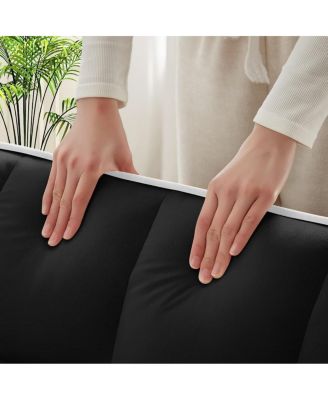 2-Seater Sofa Bed with Pull Out Sleeper, USB & Type-C Charging, Adjustable Backrest, Modern Velvet Loveseat for Small Spaces