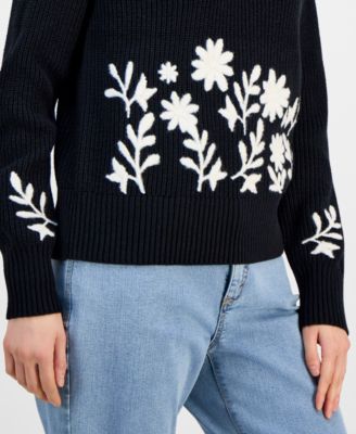Women's Embroidered Crewneck Sweater