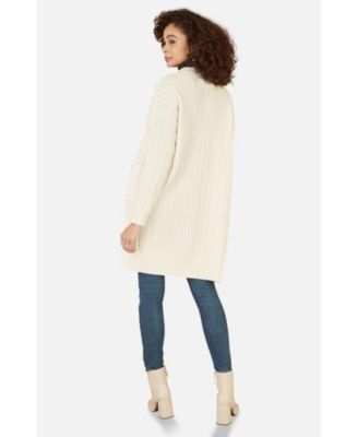 Women's Cable Knit Long Sleeve Long Cardigan