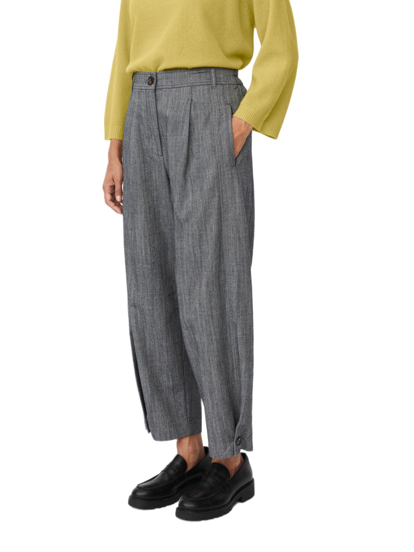 Женские брюки Masai Copenhagen Punna Cropped Button Fastening, цвет: Тёмный джинсовый — фото 1