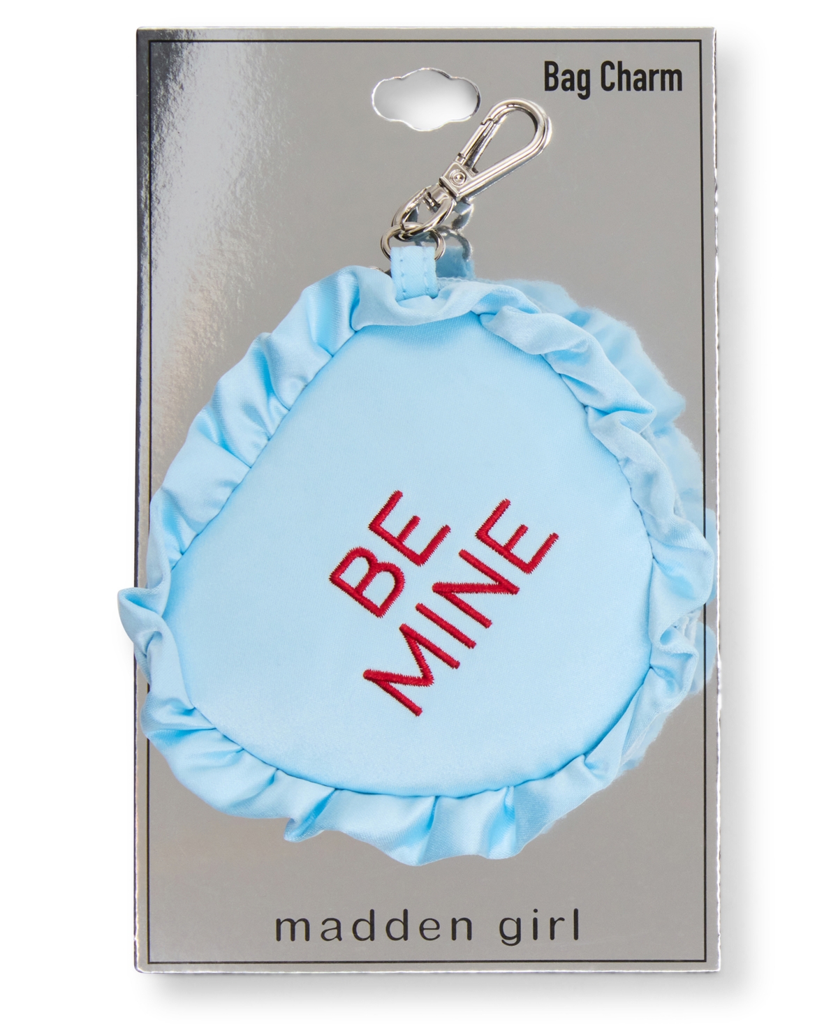 Madden Girl Rosalie Satin Conversation Heart Pouch In Blue