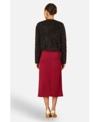 Women's Metallic Fluffy Eyelash Bolero