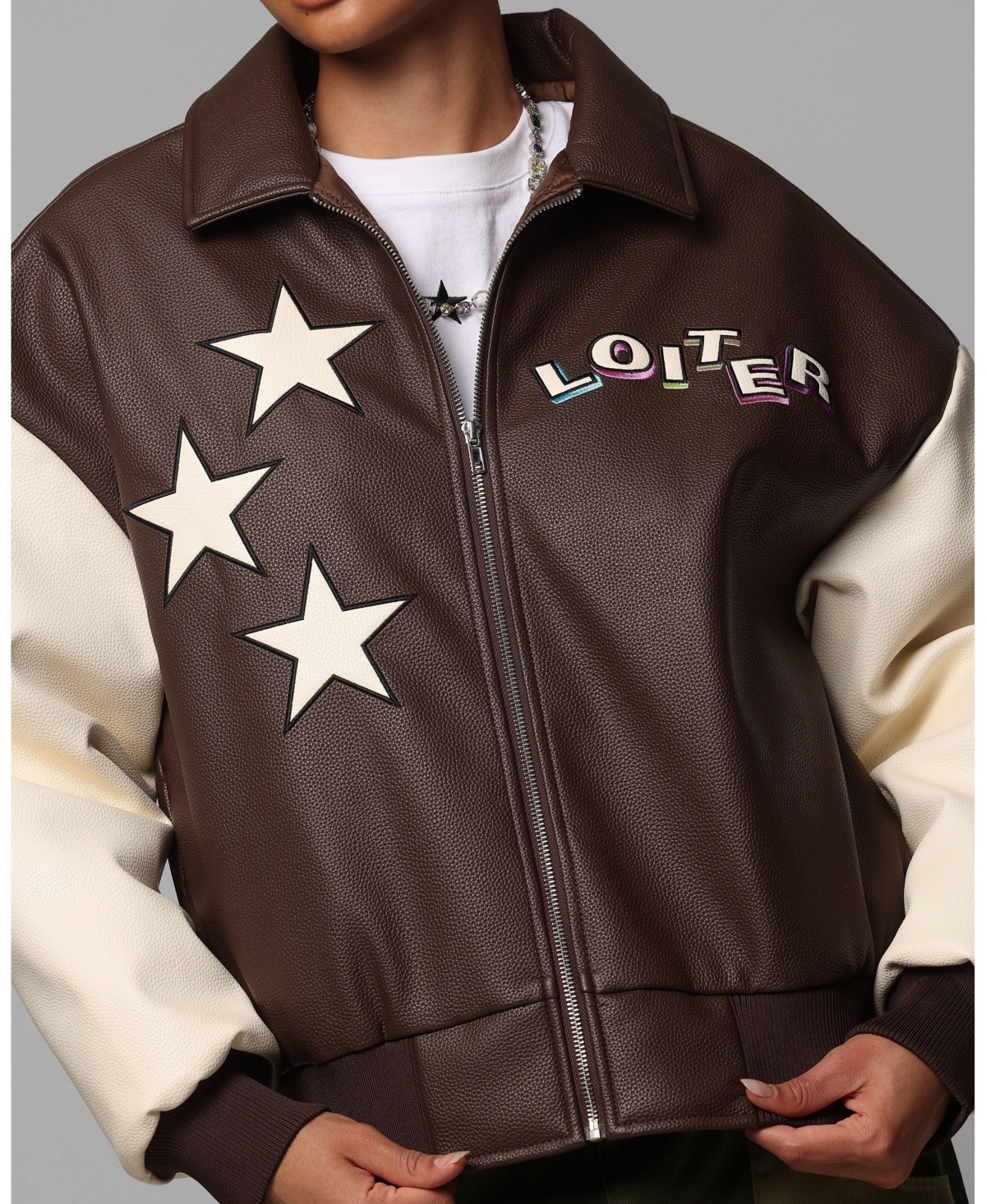 Loiter Men's Solar Pu Leather Varsity Jackets