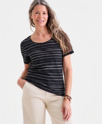 Women's Printed Short-Sleeve Scoop-Neck Top, Macy's Exclusive