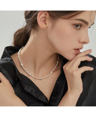 Mixed Freshwater Pearl Necklace with 9–11 mm and 3–4 mm Pearls