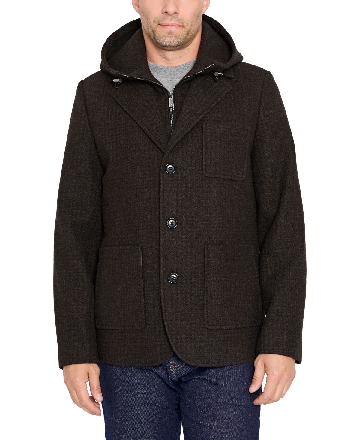 Мужское короткое пальто-блейзер