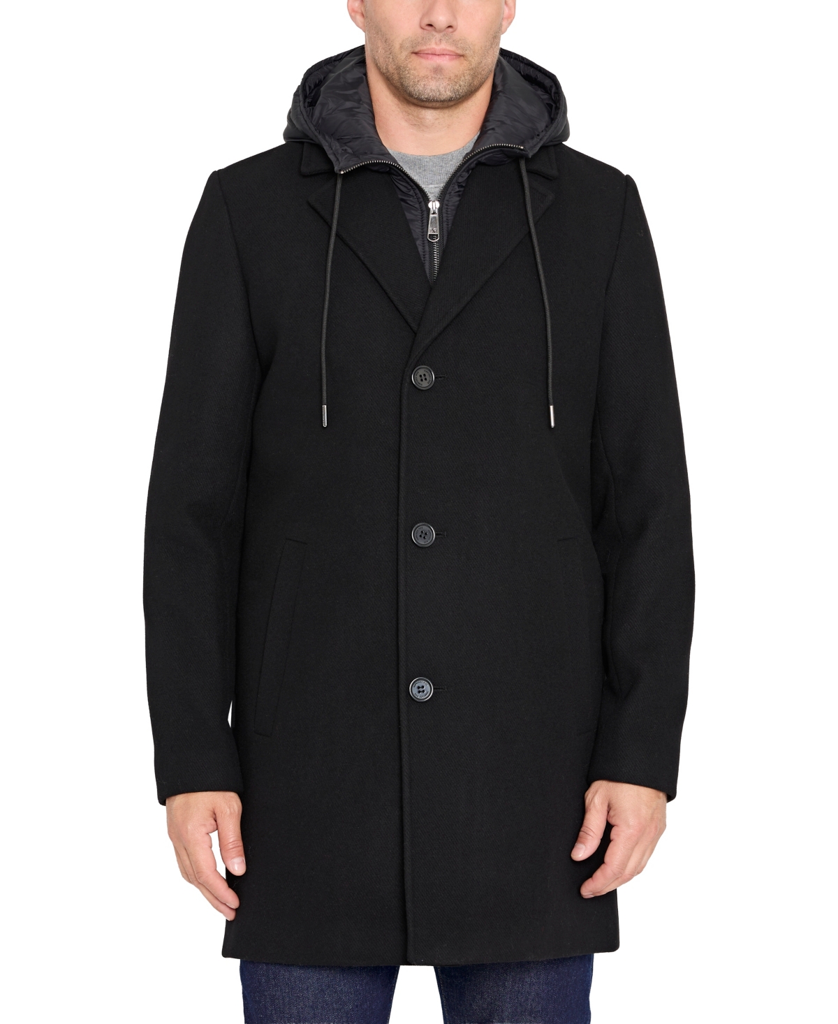 Sam Edelman Men's Single Breasted Wool Coat