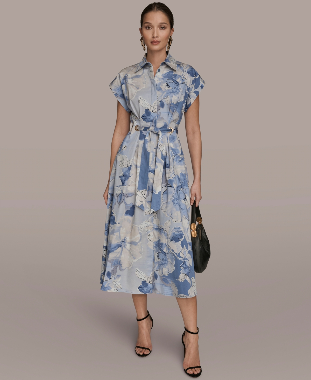 Donna Karan New York Women's Collared Short-Sleeve Dress