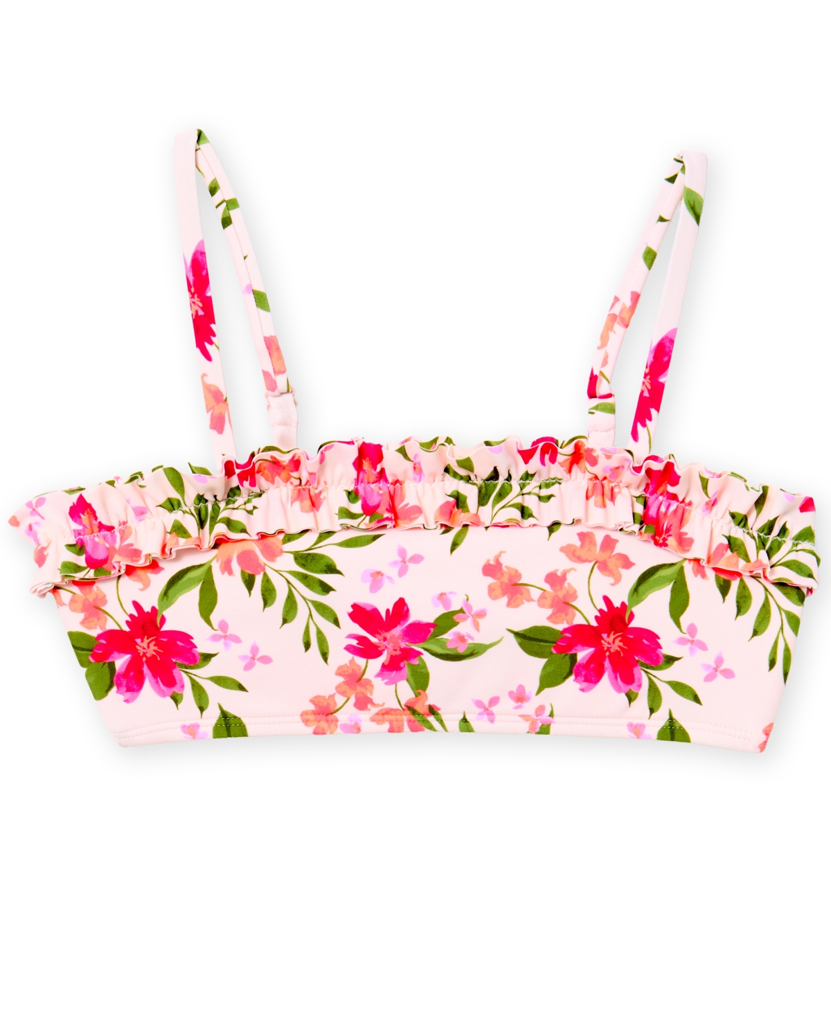 Angel Beach Girls 7-16 Floral Garden Swim Square Neck Bikini Top and Bottom, 2-Piece Set