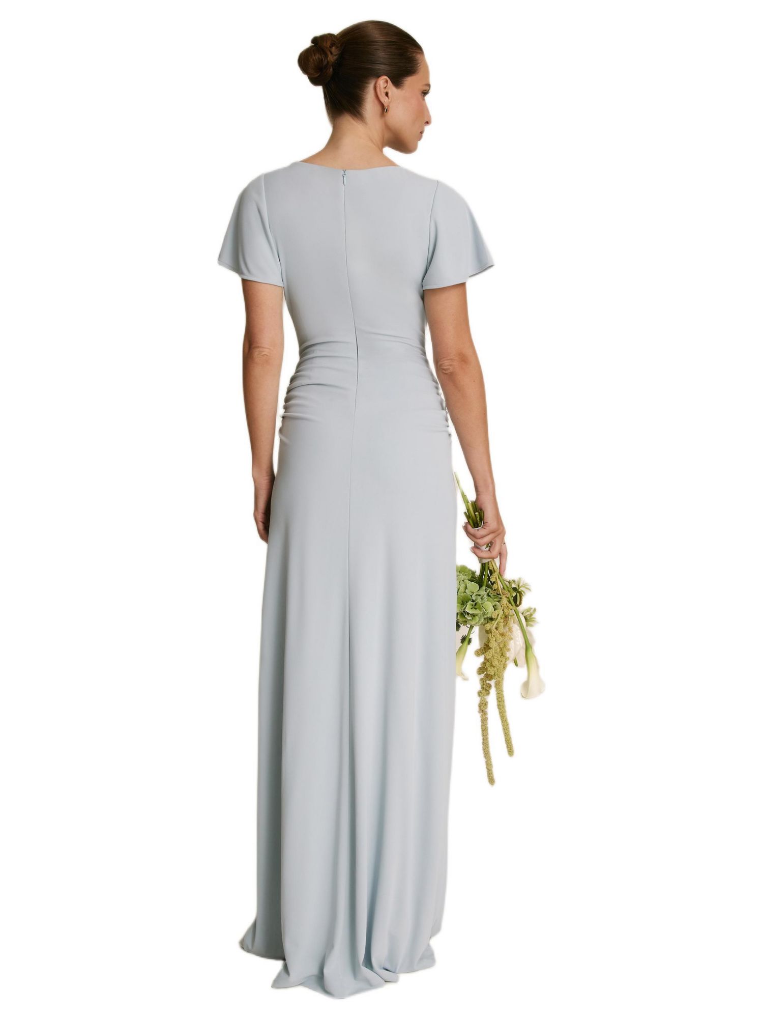 Women's Knot Panel Flutter Sleeve Stretch Dresses