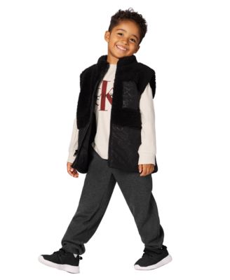 Boys' 2T-7 Stand Collar Vest, T-Shirt and Joggers, 3-Piece Set