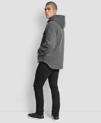 Men's Faux Wool Hooded Shirt Jacket