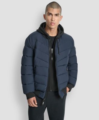 Men's Hooded Quilted Puffer Bomber Jacket