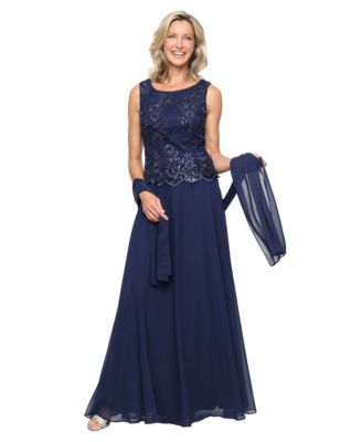 Women's Boat Neck Embroidered Dress