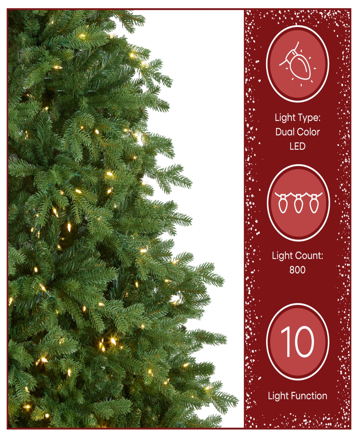National Tree Company 7.5' Feel Real Princeton Fraser Fir Tree with 800 Dual Color Led Lights & PowerConnect