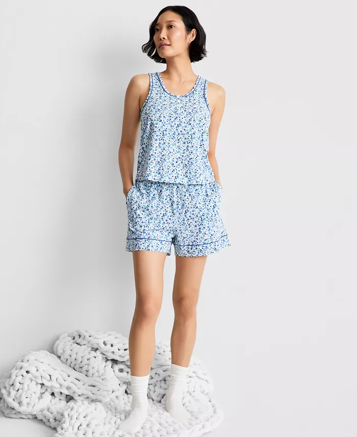 Women's Henley Tank & Shorts Pajama Set