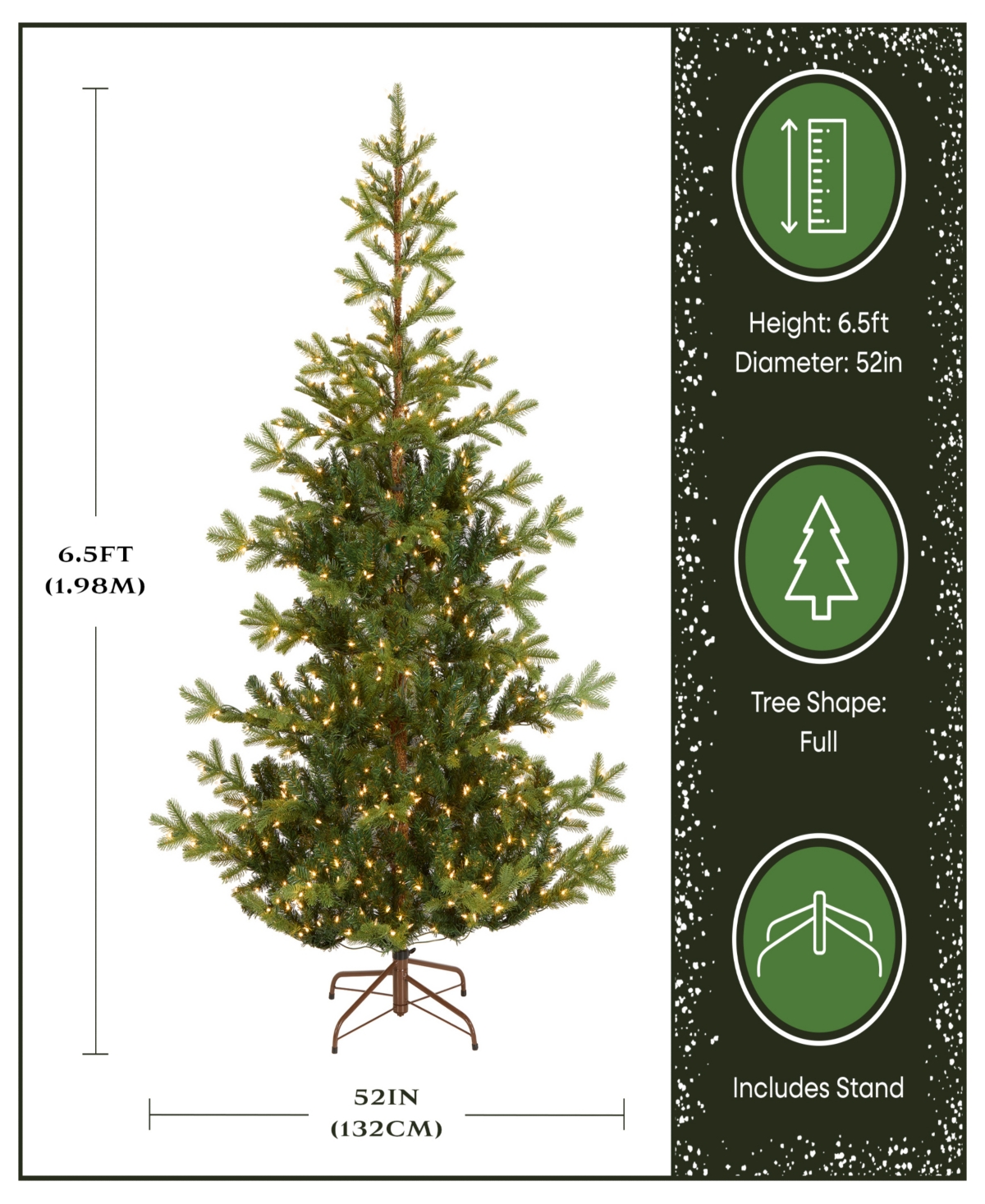 National Tree Company 6.5' Feel Real Norwegian Spruce Hinged Tree with 650 Clear Lights