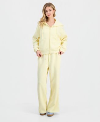 Zippered Hoodie & Wide-Leg Pants