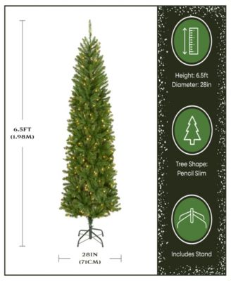 National Tree Company National Tree 6.5' Kingswood Fir Hinged Pencil Tree with 250 Clear Lights