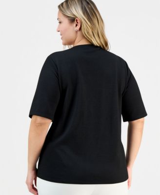 Trendy Plus Size Textured Square-Neck Top