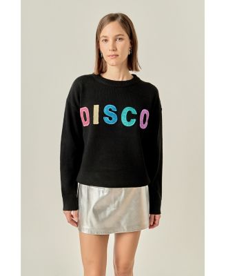 Women's Glitter Lettering Sweater
