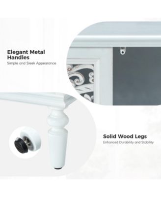 Ismenides Transitional 32" Tall 2-Door Accent Cabinet with Floral Design