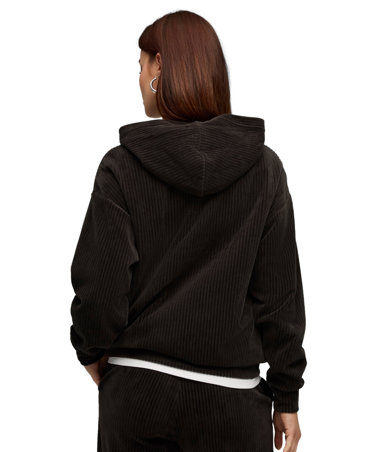 Puma Women's Elevated Comfort Velour Long-sleeve Hoodie In Black