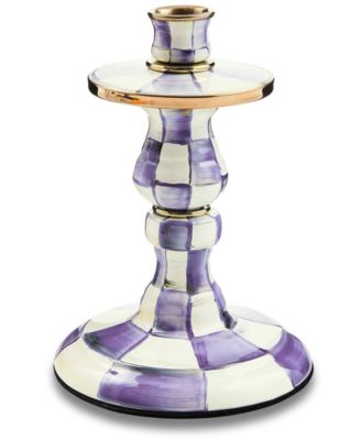 Violet Check Small Candlestick