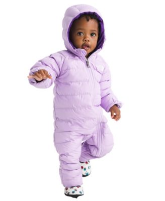 The North Face Baby Boys and Girls Perrito Hooded One-Piece Snowsuit - Light Purple