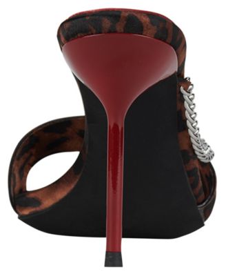 Women's Soire-O Chain-Embellished Mid-Heel Dress Mules