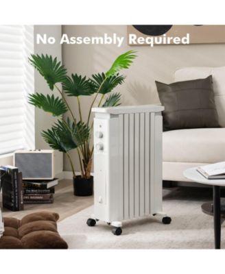 1500W Portable Oil Filled Radiator Heater with 3 Heat Settings