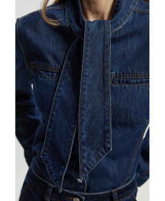 Women's Denim Pussybow Blouse