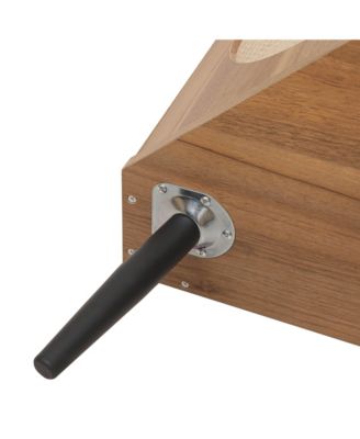 CASAINC 40"H Natural Rattan Door & Adjustable Shelves Freestanding Corner Cabinet