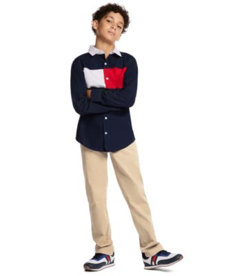 Boys' 2T-7 Chest Flag Point Collar Shirt