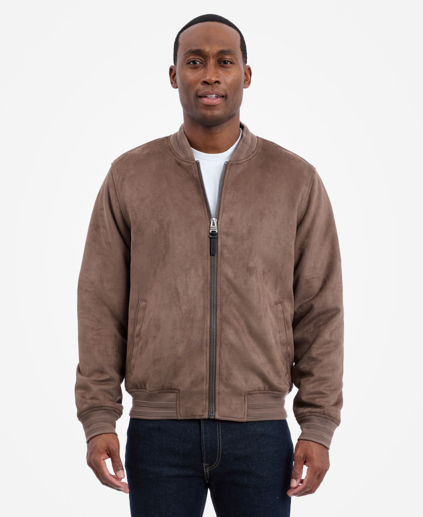 Мужская куртка Michael Kors Faux Suede Bomber, цвет: Cappucino — фото 2