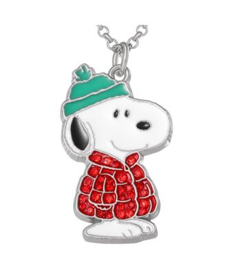 Snoopy & Woodstock Necklace Set, 2-Piece, Silver-Tone