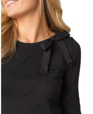 Women's Organic Bow Detail Pointelle Sweater