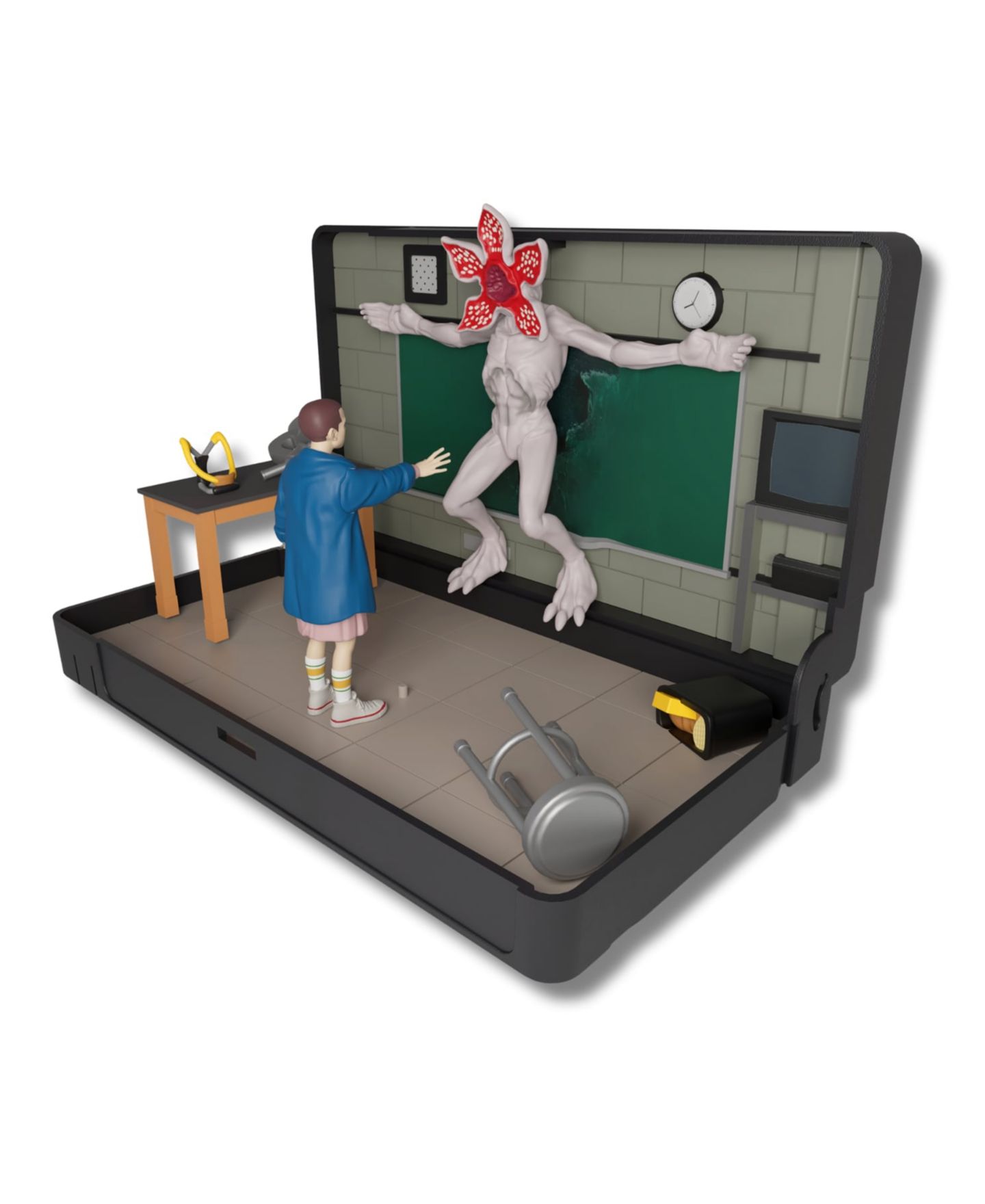 Детский игровой набор Wilder Toys Stranger Things Eleven vs. Demogorgon Console Heroes VHS Diorama 7-Piece Playset, Ages 8+ — фото 2