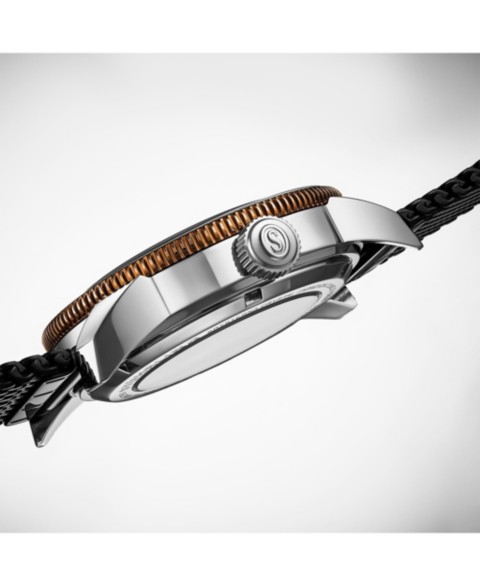 Мужские часы Stuhrling Marinier 4079 Automatic 42мм с сеткой-браслетом