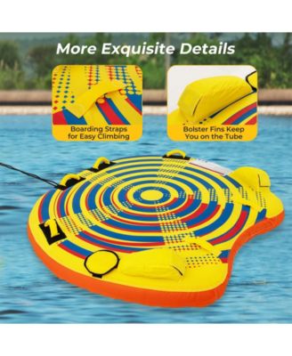 1 or 2 Person Inflatable Towable Tube for Boating with Quick Connector