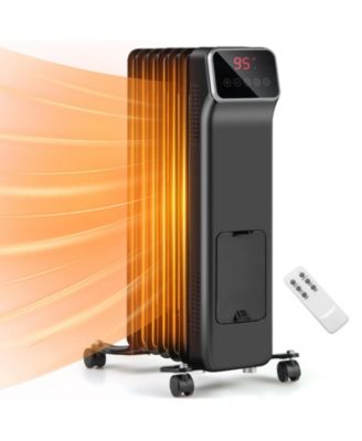 1500W Oil Filled Radiator Heater with Remote Control 3 Modes 24H Timer